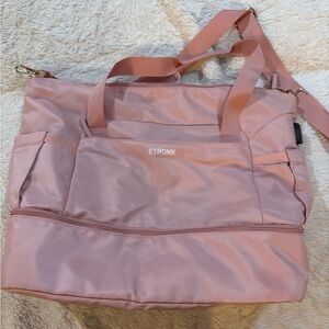 Etronik Pink Travel Tote Bag with Removable Strap